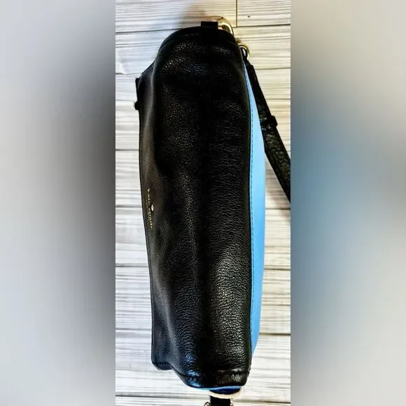 013-Kate Spade Marsala Blk,wht&blue color Block Leather Messenger Crossbody Bag - Picture 7 of 13